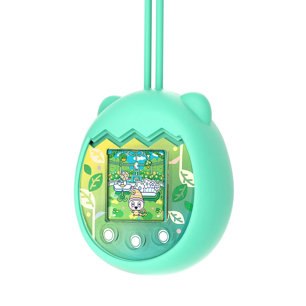 Capa eletrônica de silicone para máquina de animais de estimação, capa em forma de animal de desenho animado para máquina de animais de estimação, à prova d'água com cordão para tamagotchi pix