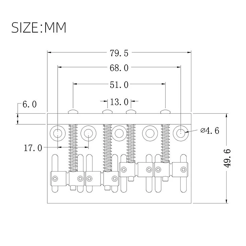 SMIEA 4-струнный бридж для бас-гитары Hardtail для Fender Precision Jazz Bass PB JB Style Bass, черный