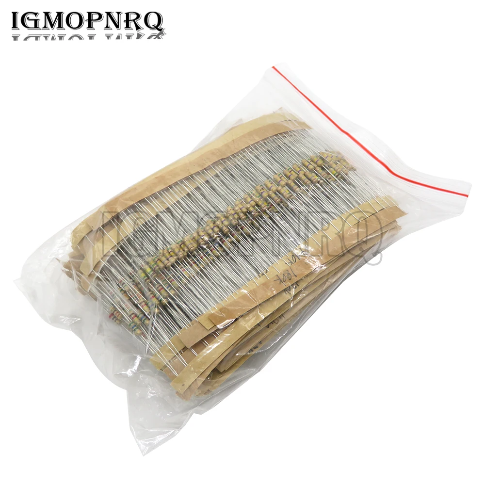 New 1500PCS 1/4W Carbon Film Resistors Assorted kit 75Values (1 ohm~ 10M ohm) Resistance 5% Tolerance Resistor Pack