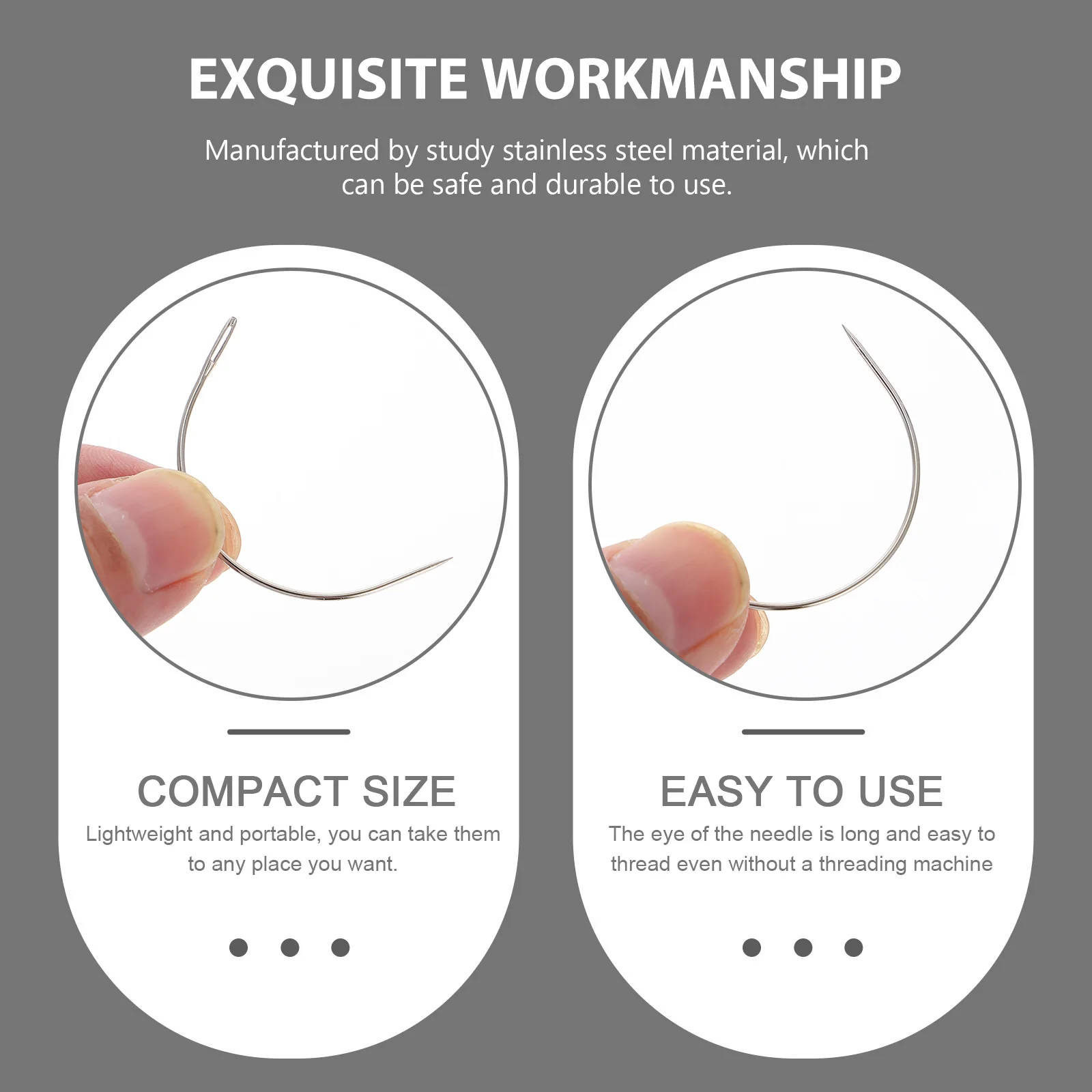 

C Shape Curved Needles Stainless Steel Heavy Duty For Coats Tents Mattresses Repair Multi-Function Upholstery