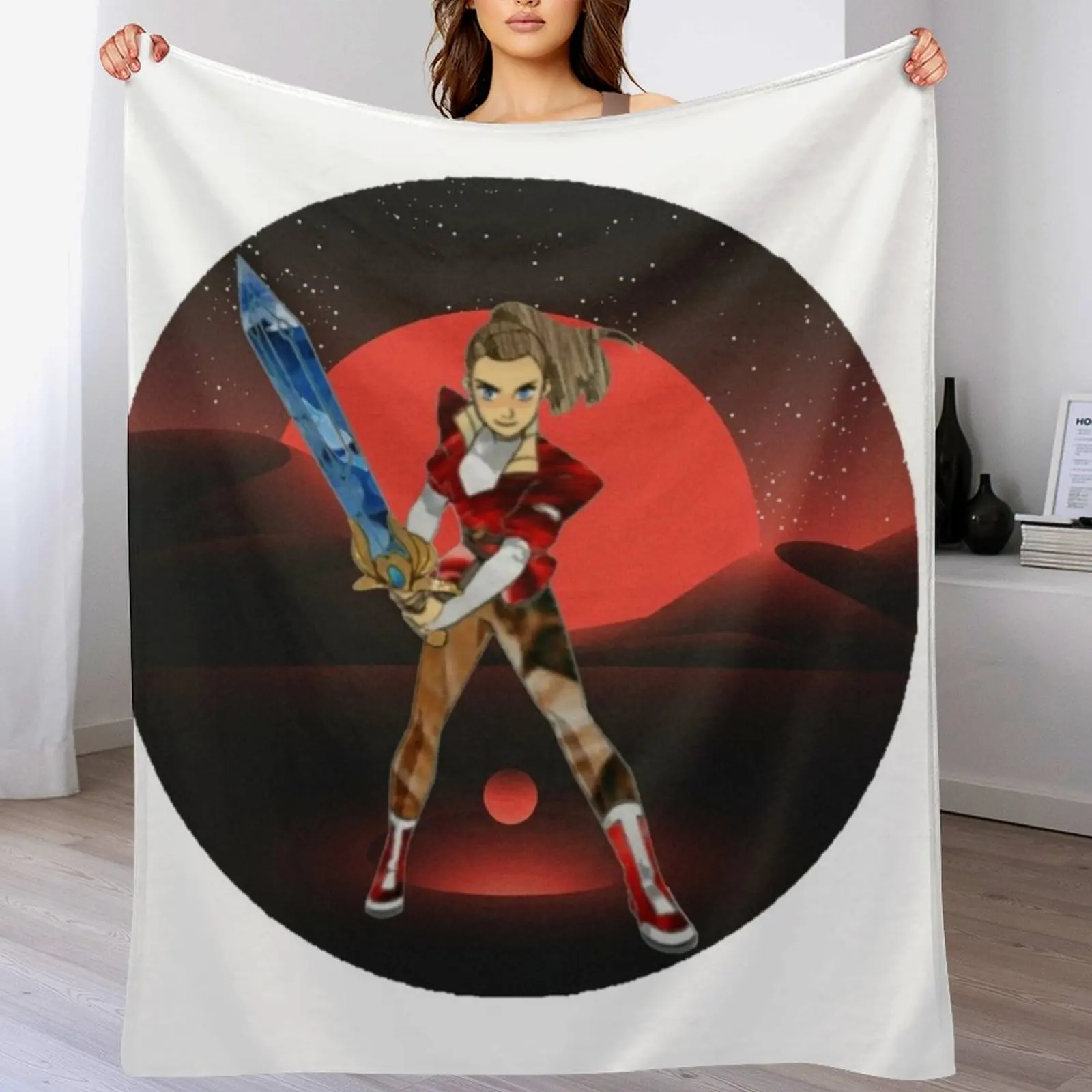 Adora Final She-Ra Fanart Merch Princess Throw Blanket Custom Soft Plaid Flannel Blankets