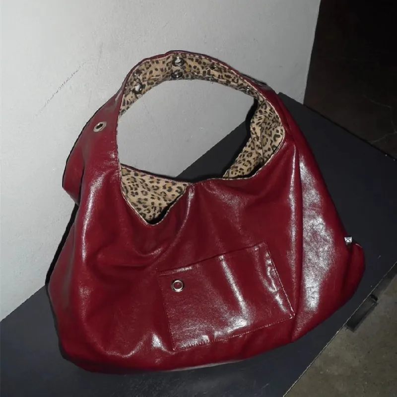 

Design Large PU Leather Hobo Underarm Bags Lady Winter Shoulder Bag for Women leopard print New Trend Handbags and Purses