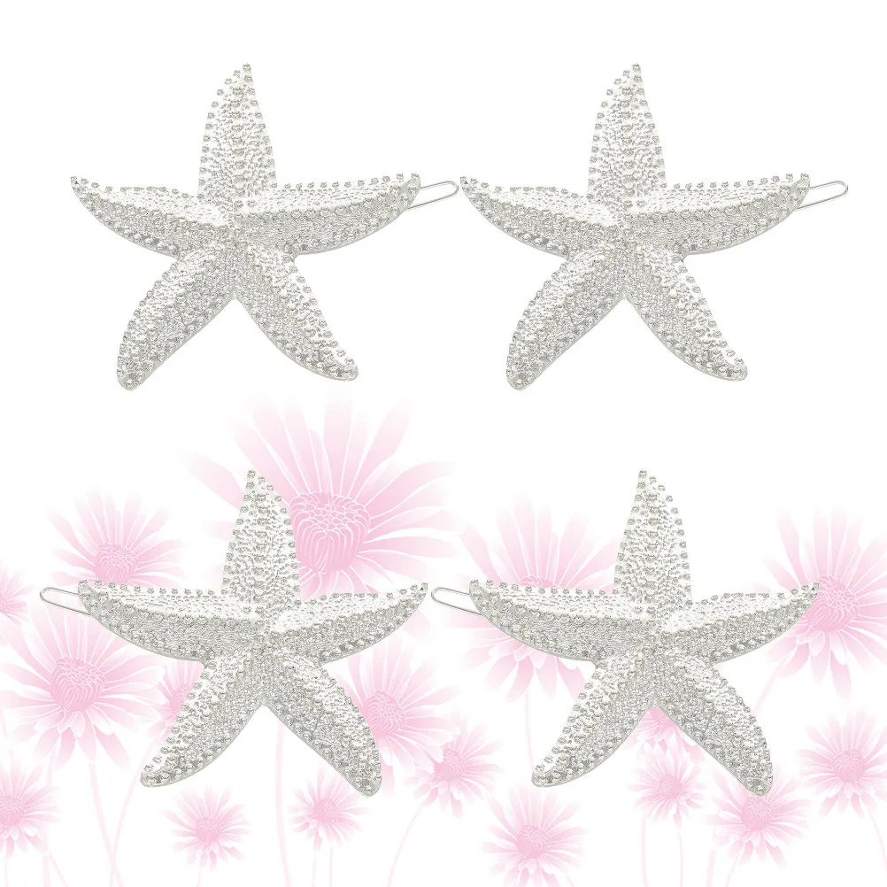 

4pcs Five-Pointed Star Clips Vintage Barrette Silver Minimalist Hair Pins For Women Girls Hair Accessories Bobby Pins Party