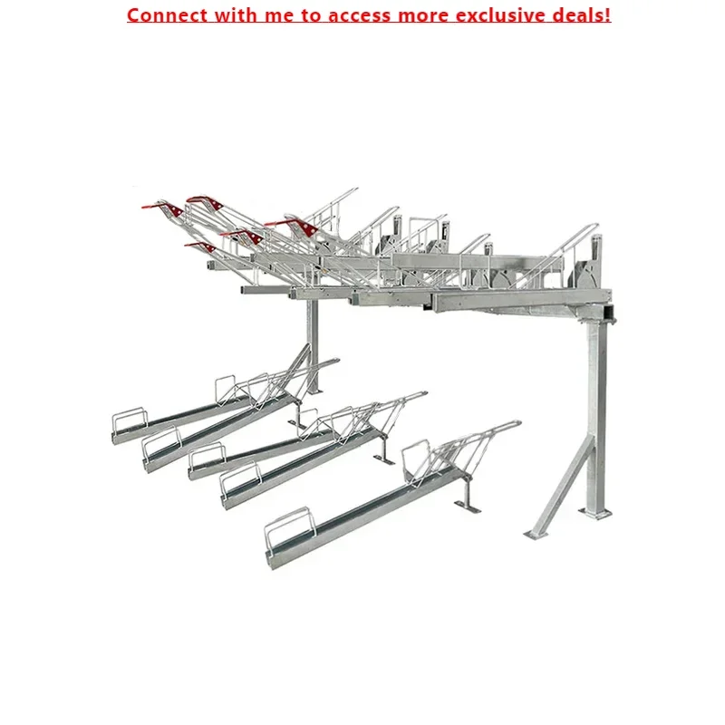 

Gas Operated 5 Up Low Tier Easy Park Easylift Quad Hi Density Bicycle Double Stacked Decker Bike Parking Cycle Storage Rack