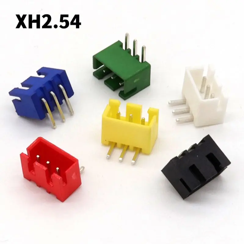 100PCS XH2.54 connector 2.54MM color rubber shell straight pin Curved pin 2P 3P 4P 5P TJC3 connector Color plug