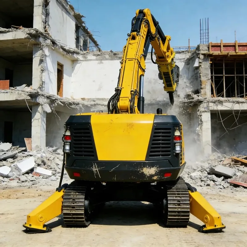 Tracked Remote Demolition Robot with Hydraulic Hammer for Concrete Crushing Building and Tunnel Projects