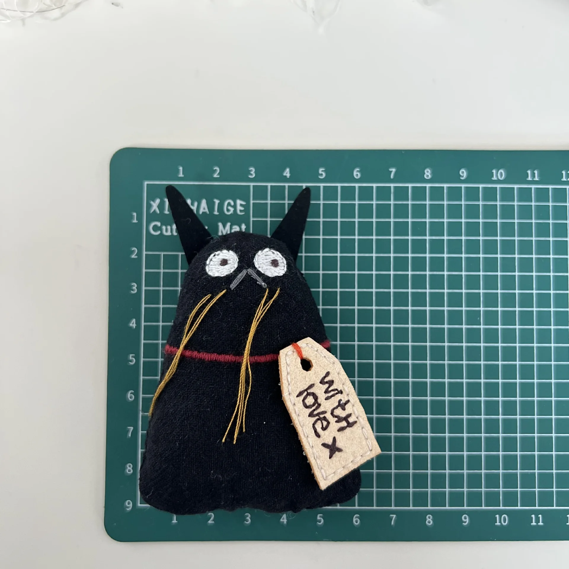 Black Cat Fabric Brooch Pin Cute Sturdy Multipurpose DIY Belt Headwear Bag Embellishment Lightweight Premium Quality