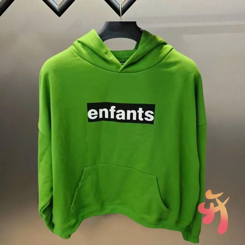 

24ss Winter ERD Hoodies Vintage Street Green Box Letter Print Ghost Face Hooded Sweatshirts Hiphop Street Men Women Hoodys