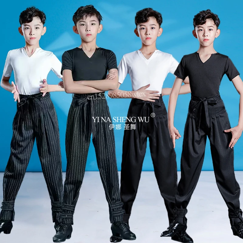 Jongens Latin Dans Kostuum Kinderen Professionele Stijldansen T-shirt Broek Pak Rumba/Cha Cha/Samba Prestaties danskleding