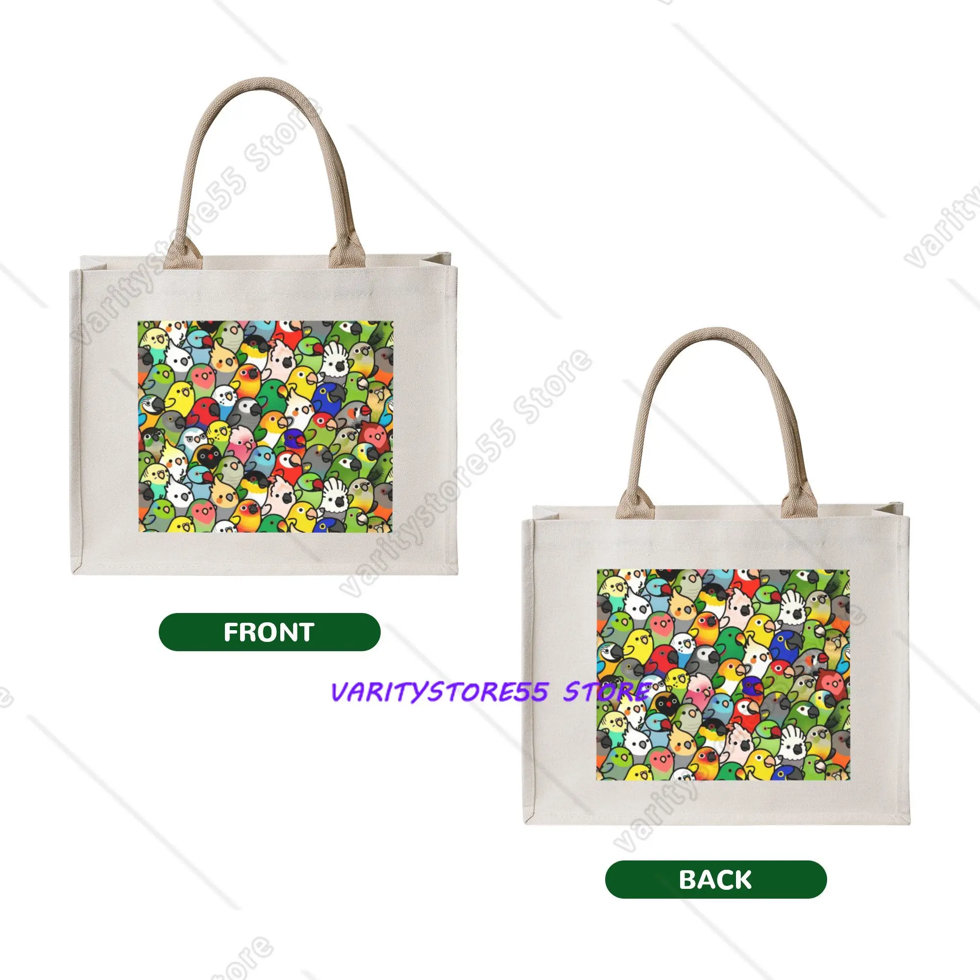 Cute Cockatiel Parrot Bird Grocery Shopping Tote Bags Women Funny Parakeet Lovebird Shopper Shoulder Bags Big Capacity Handbags