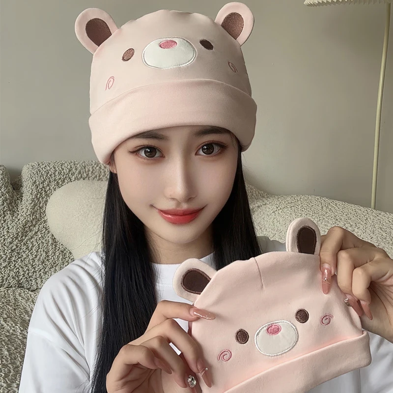 

Comfy Cotton Maternity Cap; Windproof Postpartum Confinement Accessory with Headscarf and Hair Band.