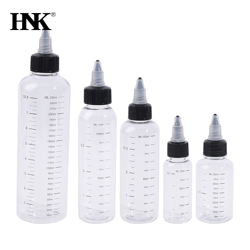 1Pcs 30/60/100/120/250ML Plastic tube Liquid Capacity Dropper Bottles Twist Top Cap Tattoo Pigment Ink Containers