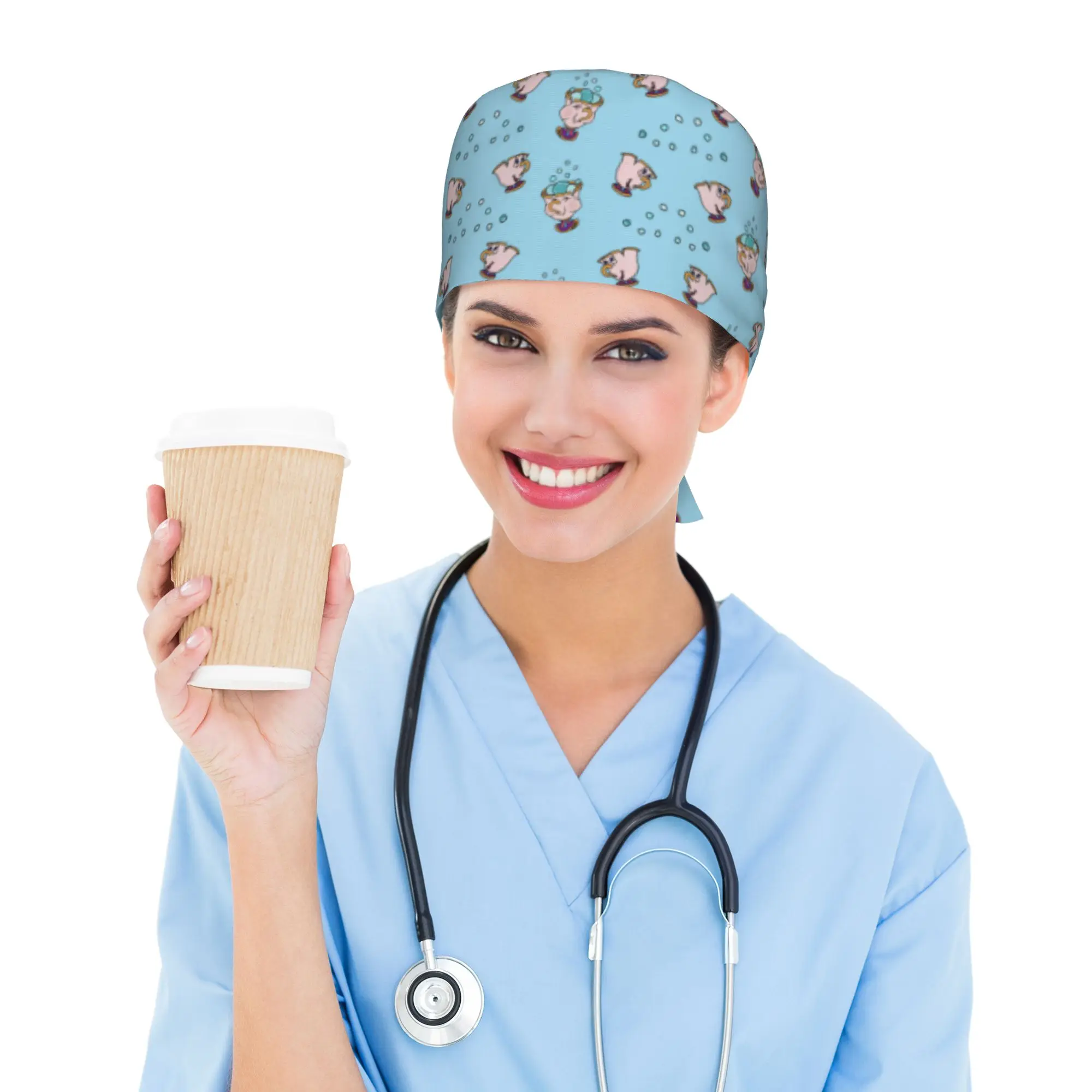 Custom Beauty Anime And The Beast Working Cap Surgical Hats Men Women  Operating Room Cap Nursing Cap Lab Works Hat