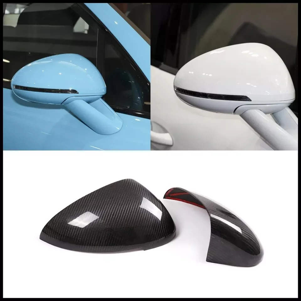 Real Carbon Fiber Addon Wing Mirror Cover Trim Fit For Porsche Macan 2014-2022