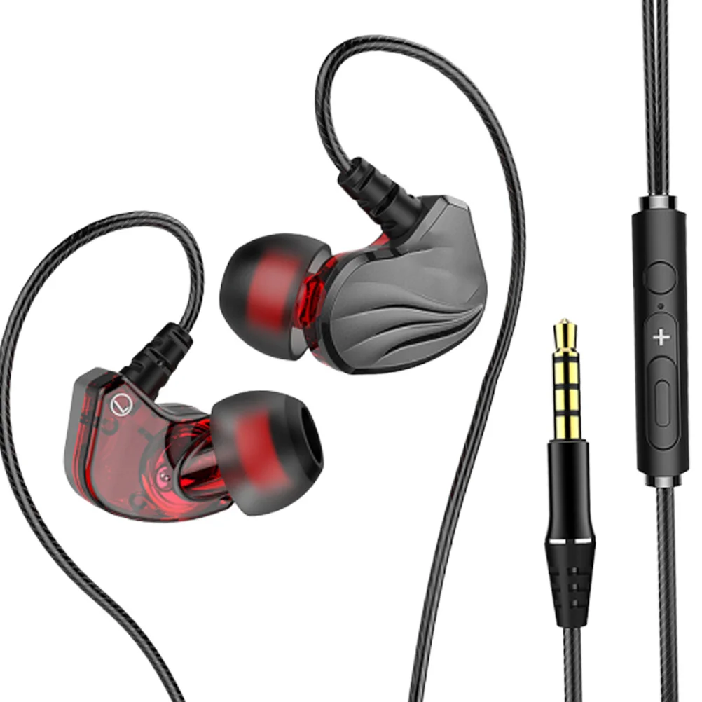 

In-Ear Wired Earphone 3.5Mm Stereo Bass Earbuds Tangle-Free Cable For Running Gym Workout Subwoofer Headset Grey