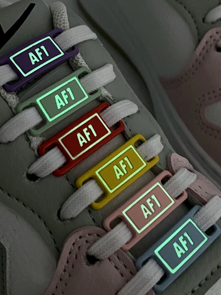 Luminous Shoelaces Buckle AF1 Footwear Decoration Sneaker Decorations Glowing Metal Lock for Shoelace DIY Lace Shoe Accessories