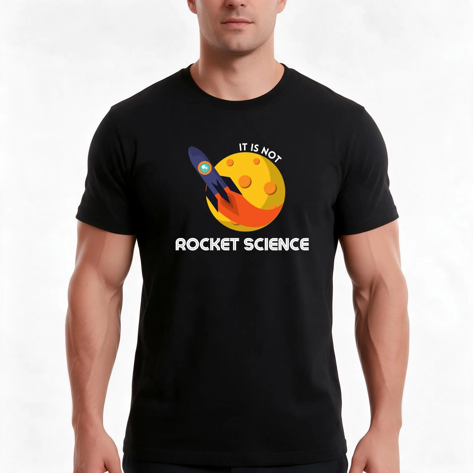 It is Not Rocket Science T-Shirt, Summer Casual Cotton Tee, Oversized Streetwear Tops, Vintage Graphic Print, Unisex Men Women