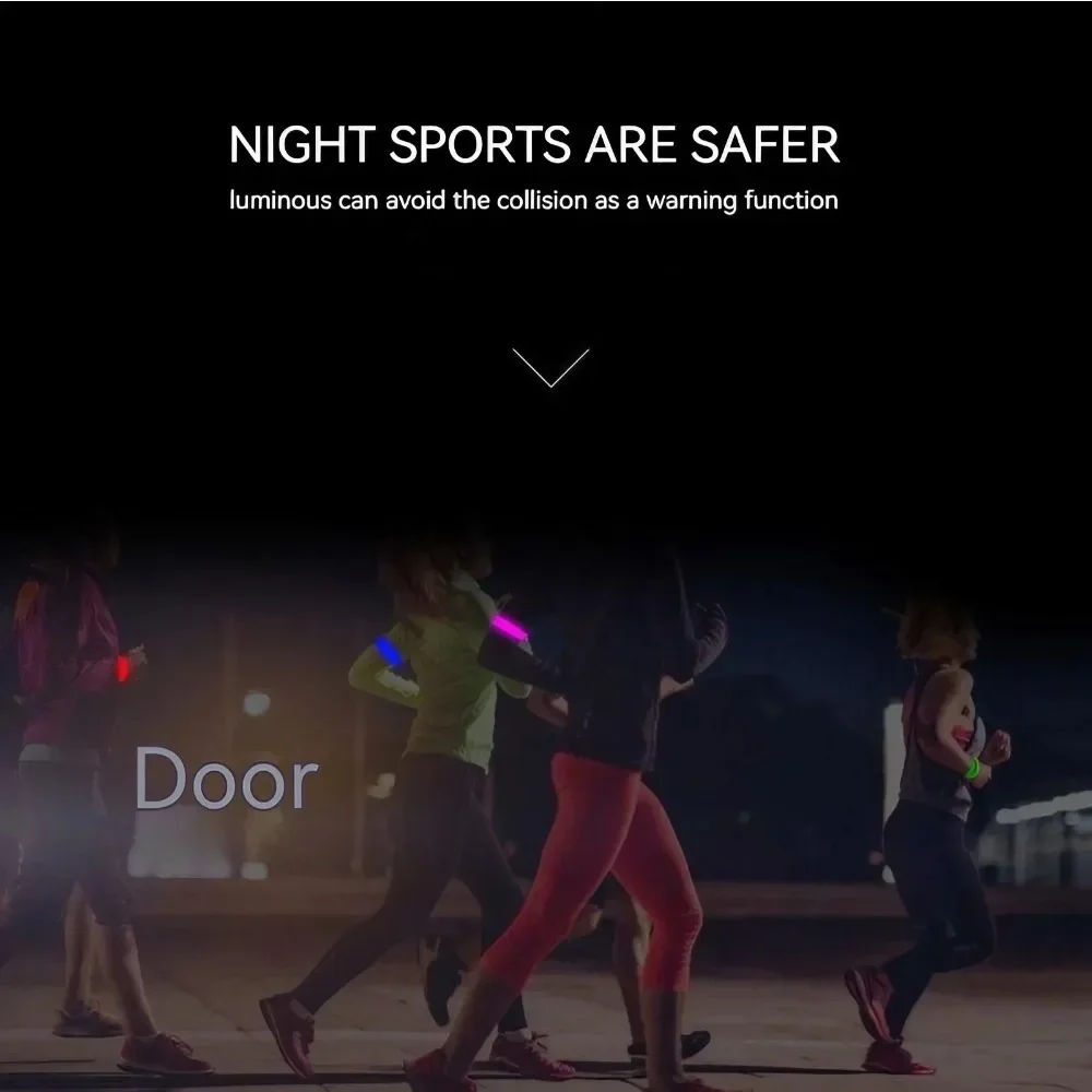 Fascia da braccio sportiva illuminata a LED Fasce di sicurezza illuminate per corsa notturna, jogging, allenamento fitness