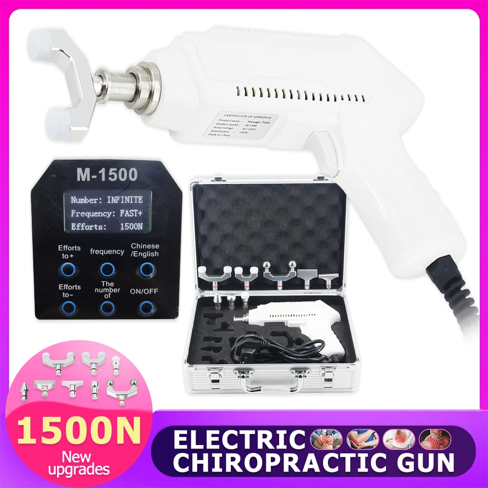

1500N Electric Chiropractic Adjusting Gun Spine Cervical Correction Therapy Intensity Body Massage Professional Instrument
