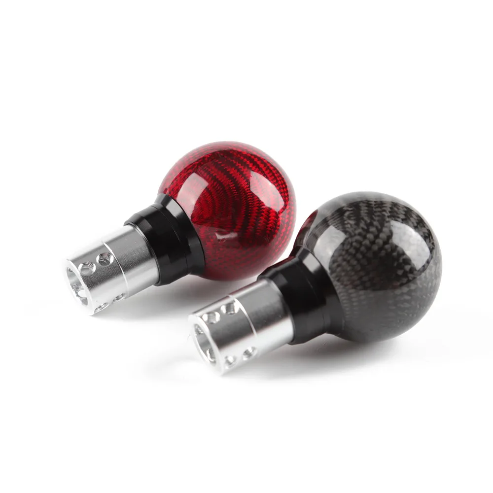 

Car Real Carbon Fiber Gear Shift knob Auto Automatic Manual Transmission Shifter Stick Lever Round Ball Shape Handle AT MT