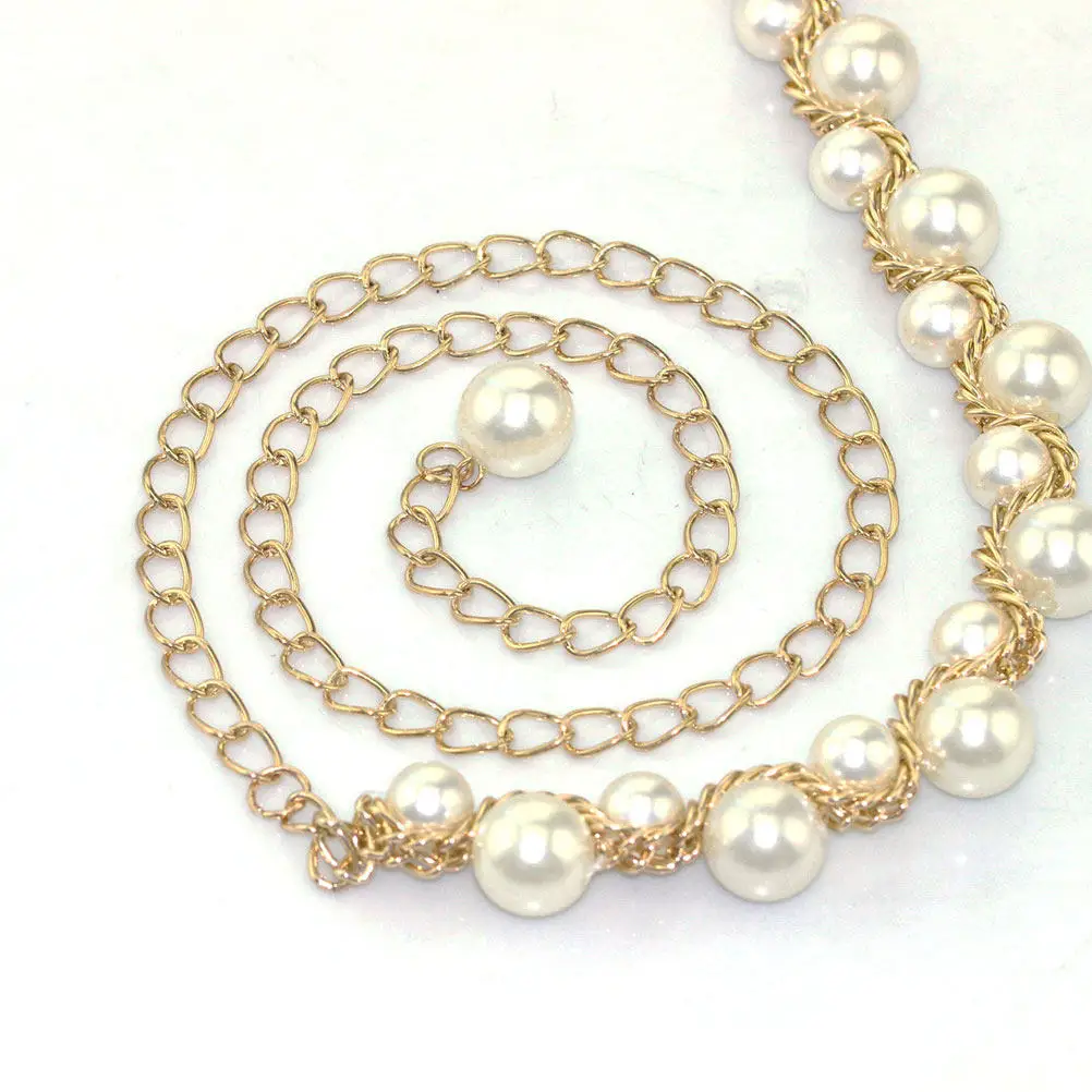 Pearl Waist Chain Handmade Beaded Bridal Dress Sash Belt Lightweight Elegant Wedding Accessory for Women