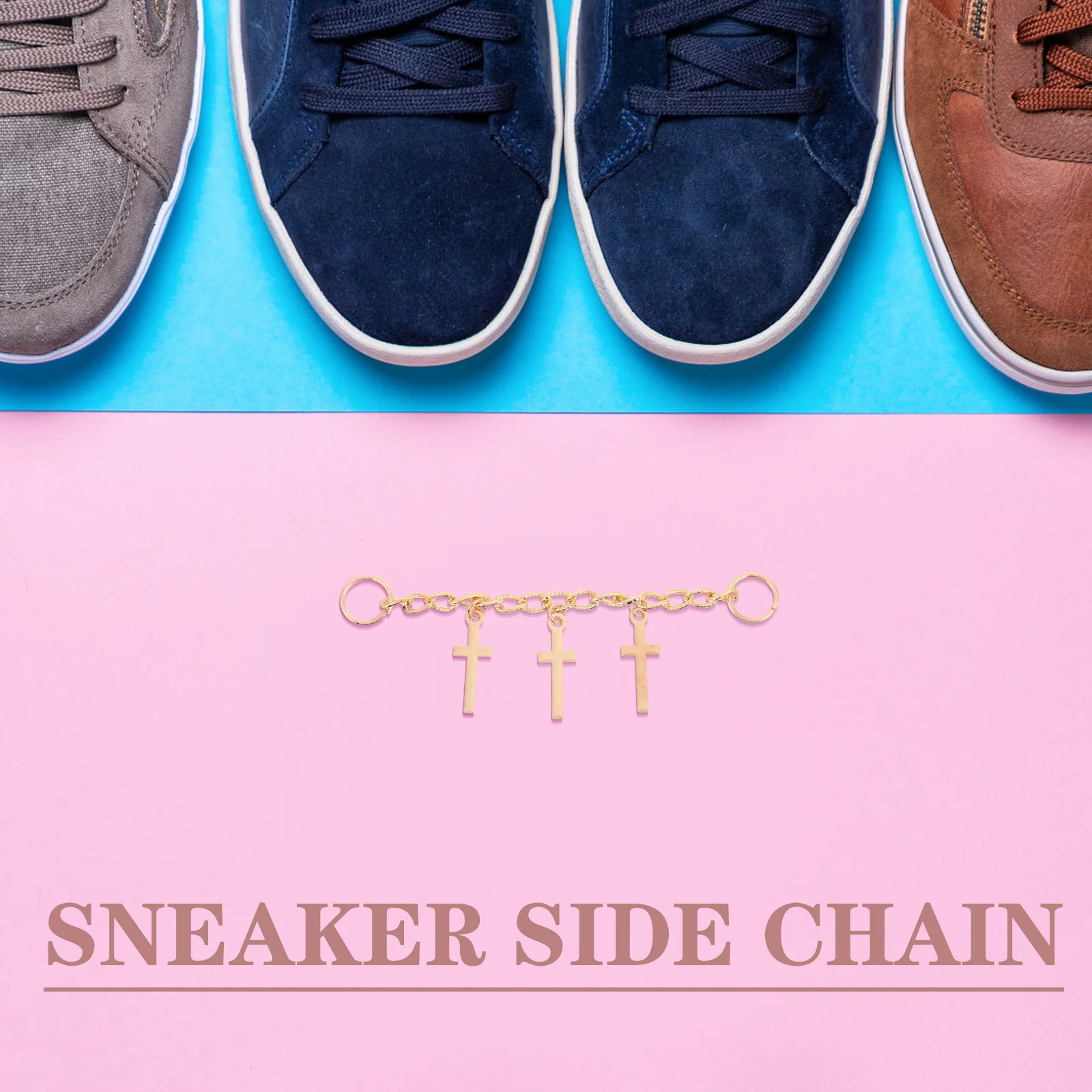 

1 пара спортивных цепочек для обуви, двойные открытые кольца, короткие цепочки для сумок, одежды, аксессуаров, украшений для кроссовок