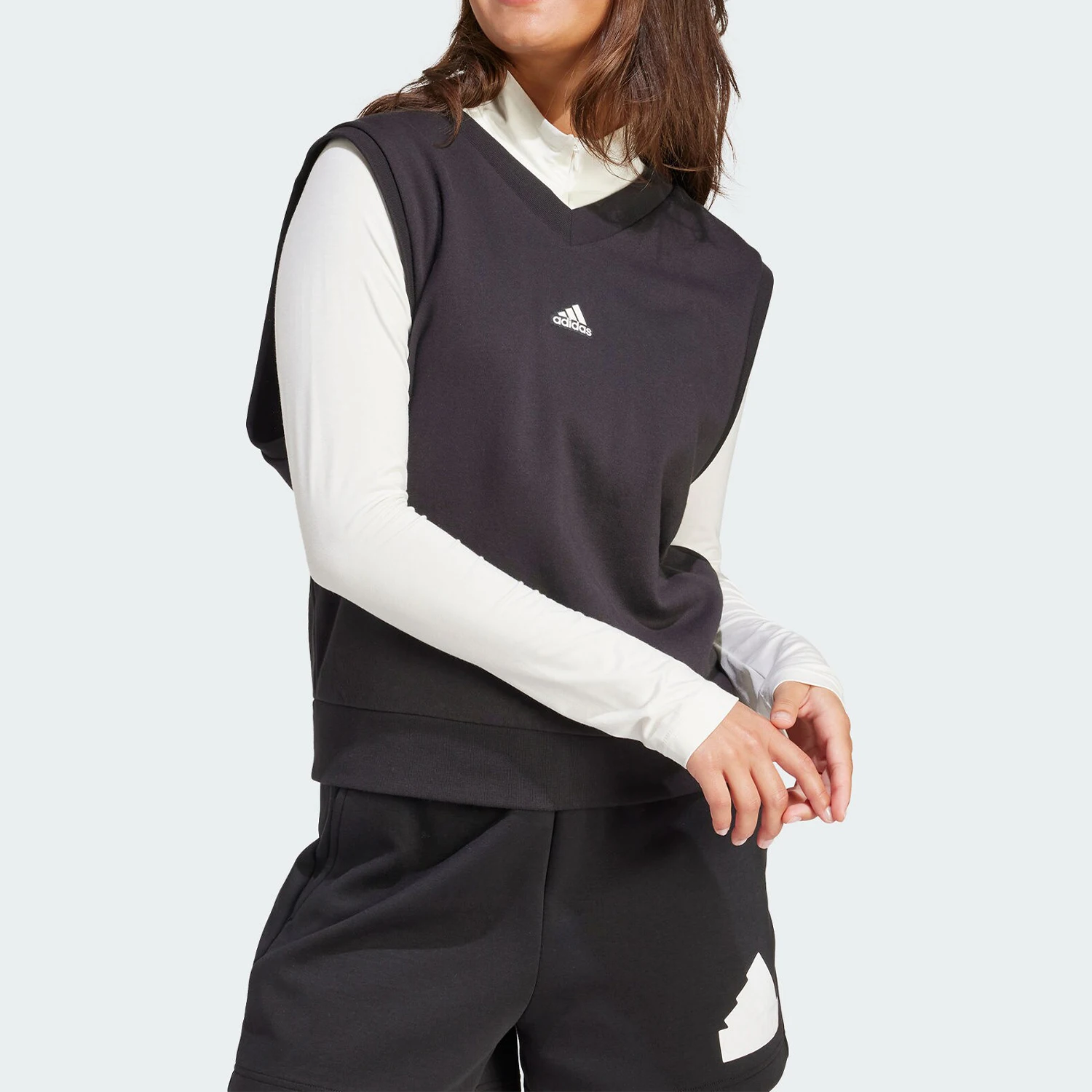 

Официальный оригинальный жилет Adidas 2024, новый женский свободный спортивный повседневный жилет с v-образным вырезом IS4696