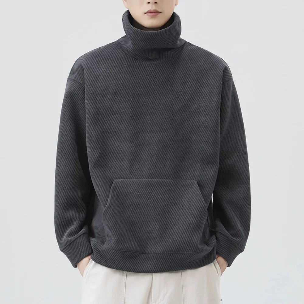 

Осень-зима, пуловер с воротником-стойкой, толстовки для мужчин, свободная повседневная уличная одежда, модные толстовки для городского мальчика, пальто с капюшоном для пар