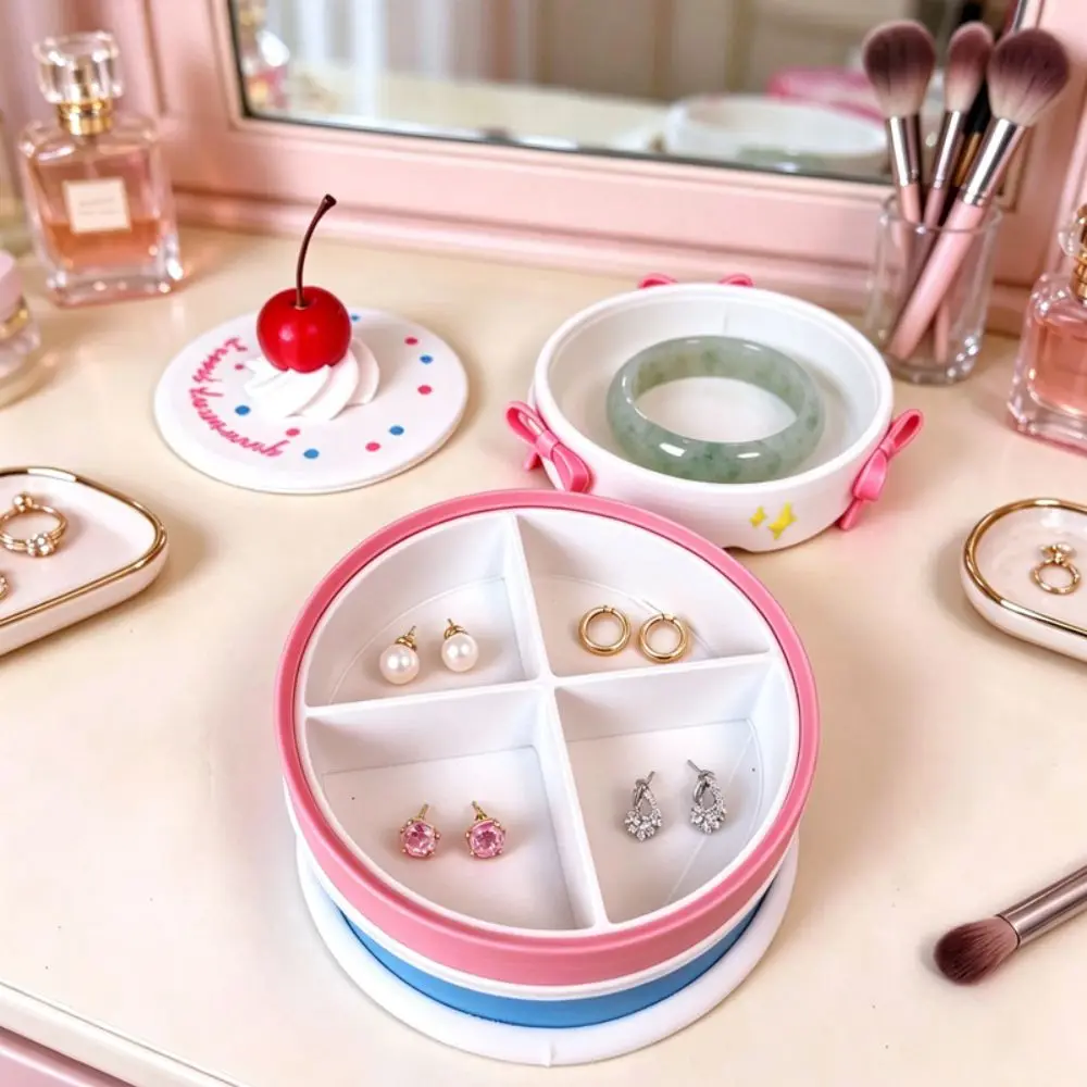 Cartoon Cake Shaped Jewelry Box Multi-Layer Multi-Layer Compartment Storage Case Desktop Multi Grid Earring Storage Case