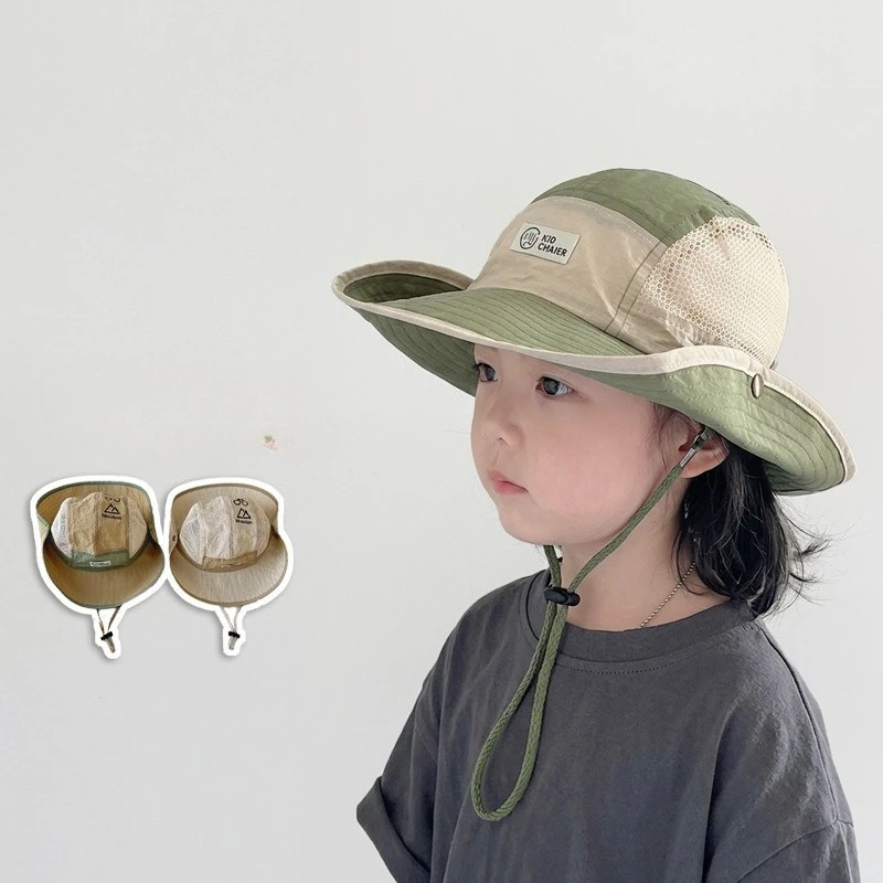 Children Hat Summer Thin Quick Drying Breathable Large Brimmed Fisherman's Hats Boys Girls Baby Sunshade Hat Sunscreen Cap