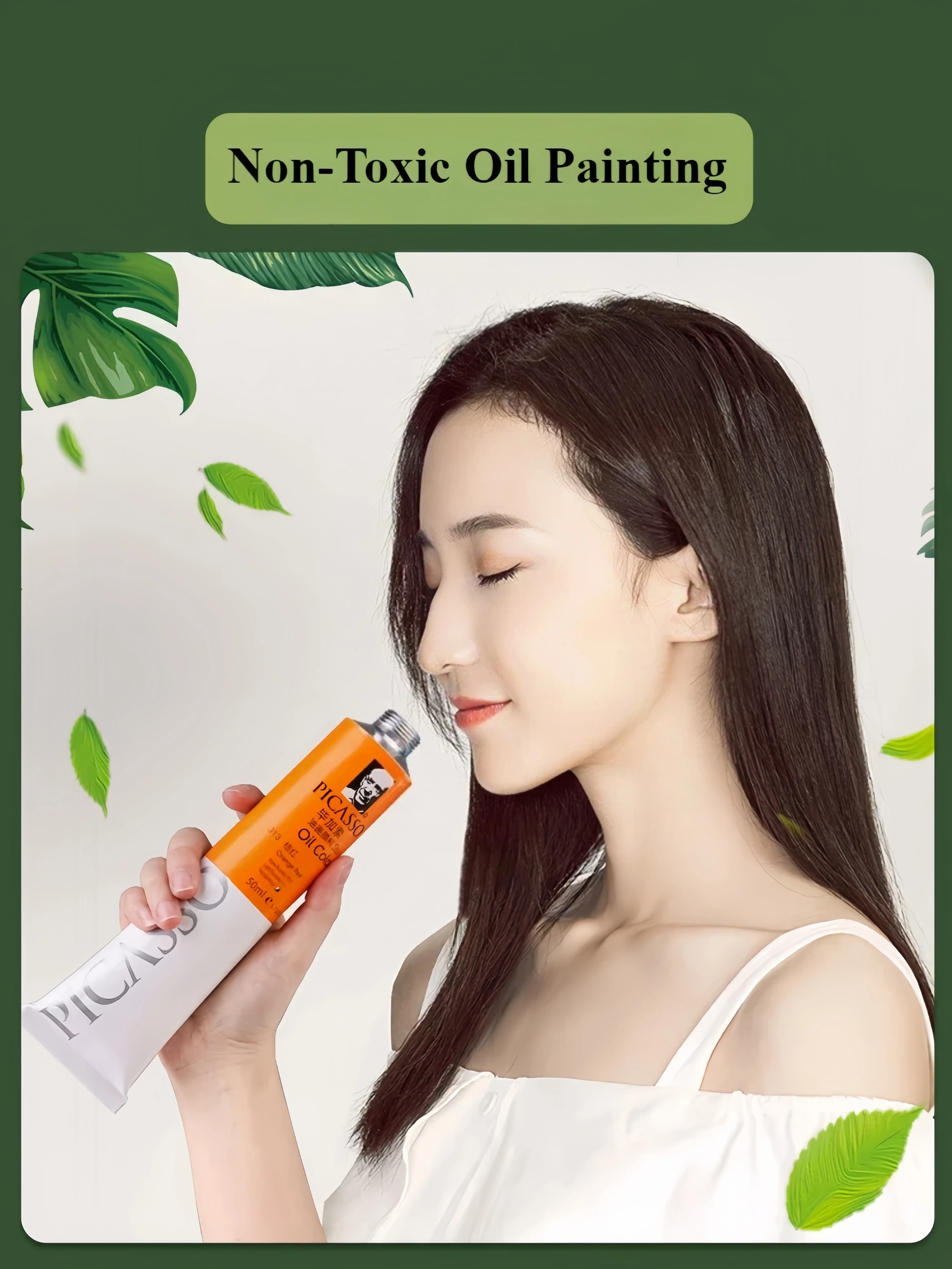 50ml LargeTubes Oil Paint Non-Toxic Excellent Tinting Strength, Mixable for Canvas Painting Artist Beginners DIY Art Supplies