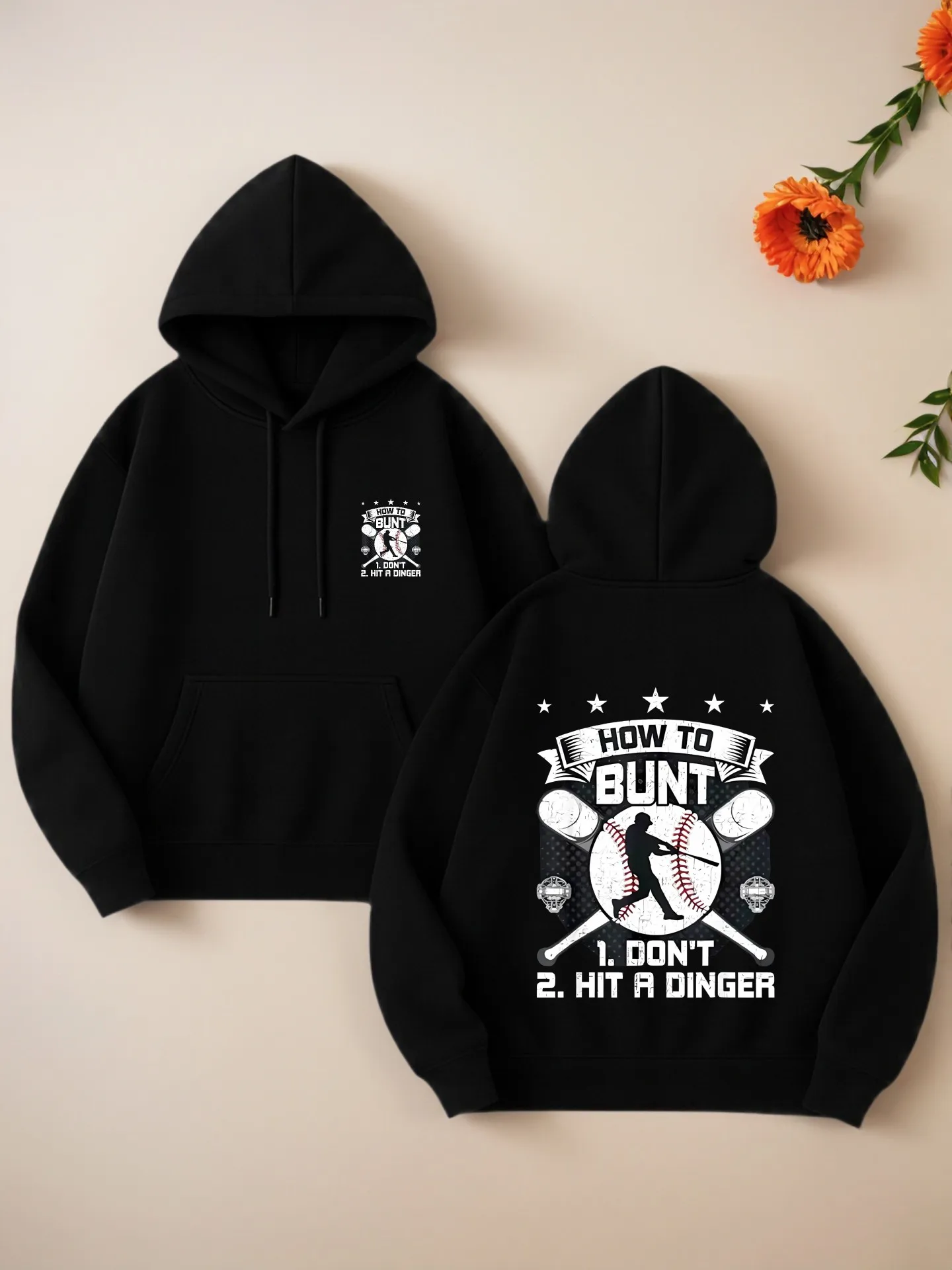 

Graphic Hoodie Women, Baseball - Themed Print, Streetwear Style, Soft Fabric, Casual Everyday Wear, For Young Men