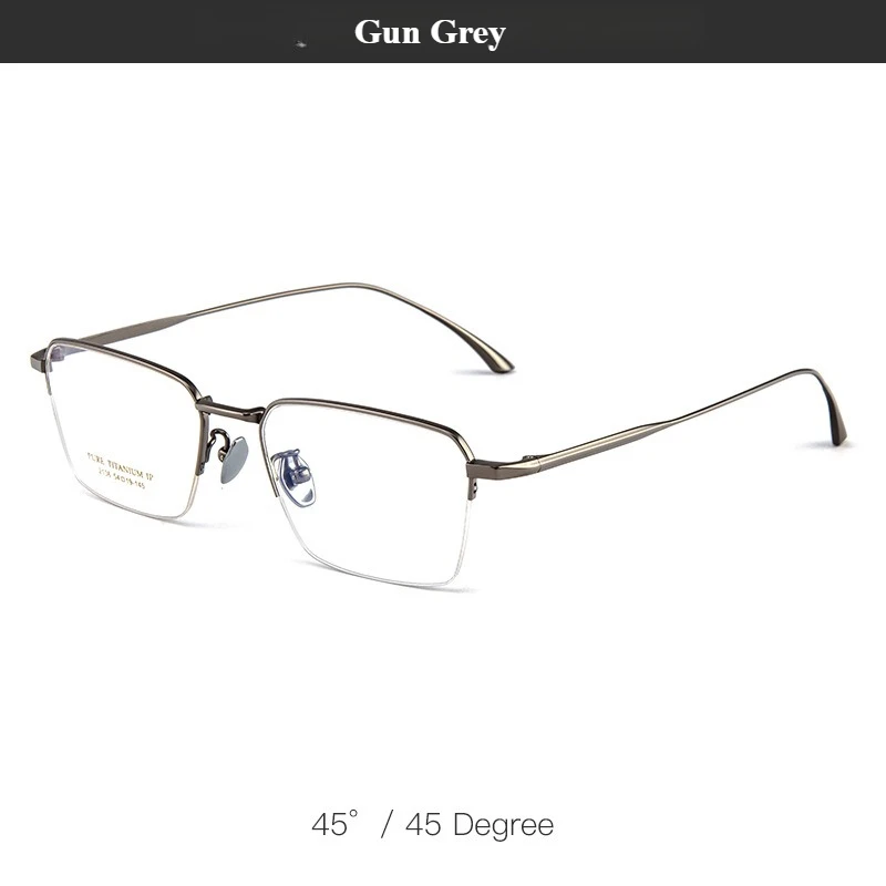إطار نظارات جديد من التيتانيوم الخالص خفيف للغاية موضة نصف حافة لرجال الأعمال نظارات مربعة ونظارات نسائية فاخرة عتيقة