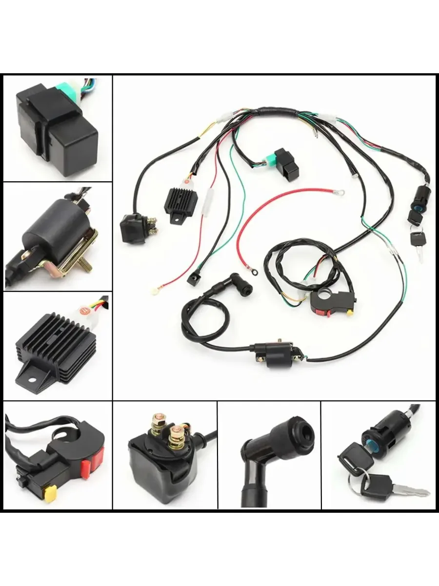 AliExpress NONE Complete CDI Ignition Electrics Startor Wiring Harness Kit 6 Coil For Motorcycle ATV Quad Pit Bike 50cc 70cc 90cc 110cc 125cc