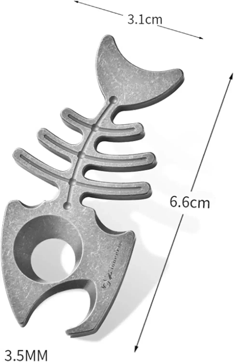 FEGVE Titanium EDC Tool Fishbone Bottle Opener EDC Gear Multitool Pry Bar