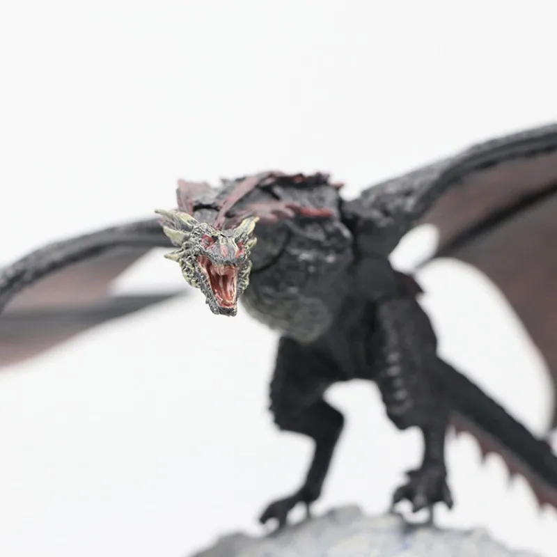 19cm Game of Thrones Anime Figure Frost Wyrm Viserion Black Dragon Model Dolls Action Figurine PVC Statue Decoration Toy Gift