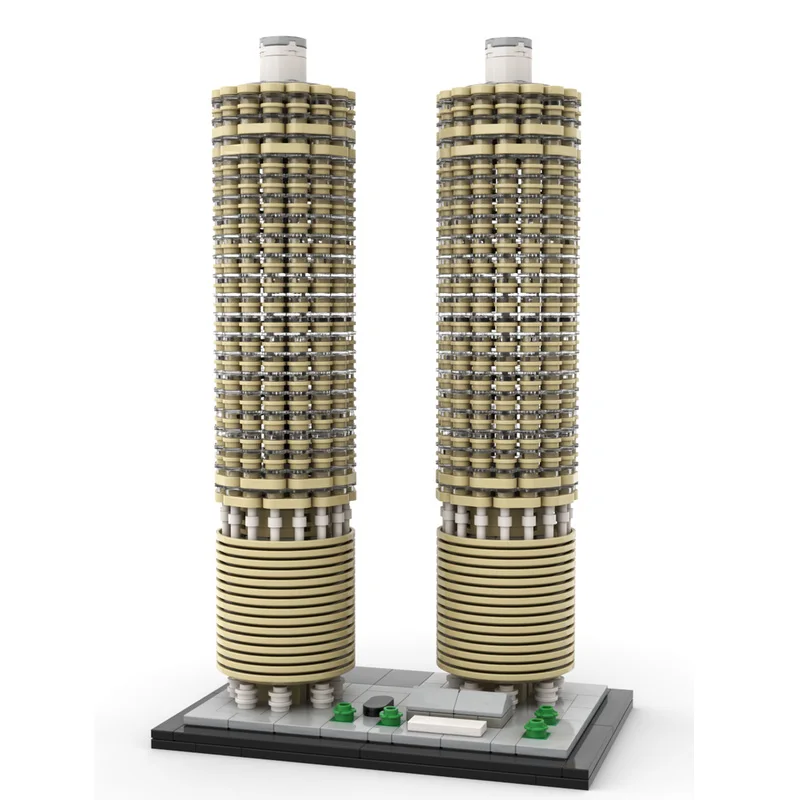 مخصص MOC اللبنات لعبة ناطحة السحاب سلسلة شيكاغو Waterfront City 1:800 مقياس نموذج 1560 قطعة هدايا العيد الإبداعية