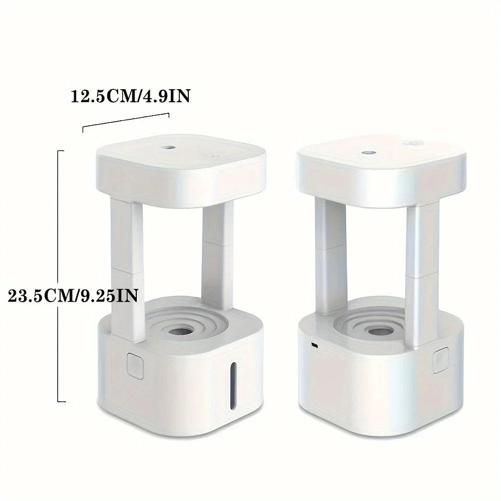 쿨 미스트 가습기, 터치 스위치가 있는 LED 야간 조명, 사무실 무드 조명, 침실, 거실, 사무실에 적합, 1 개