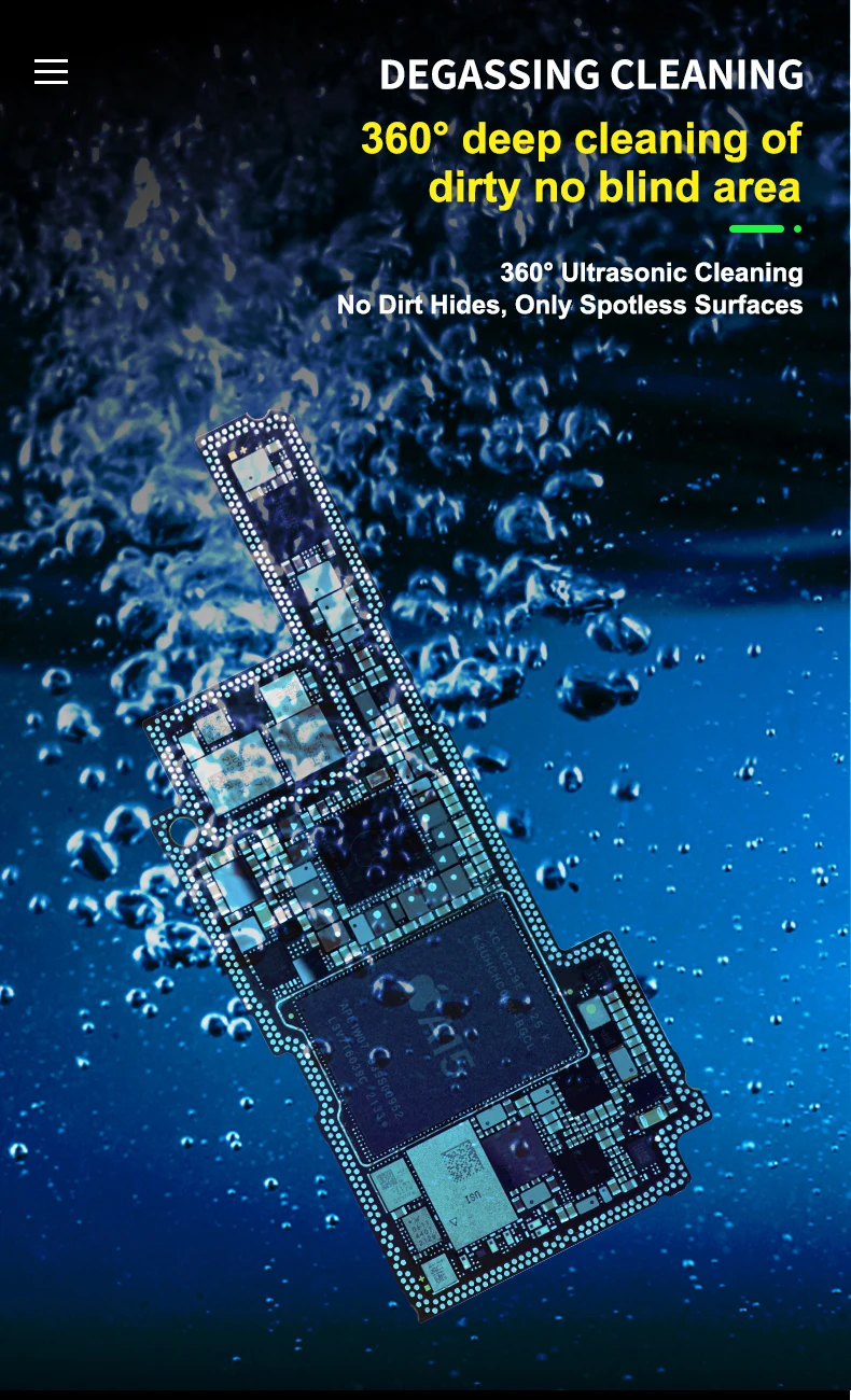 ช่าง iClean-E08B Ultrasonic Cleaner 0.8L 80W ความถี่ทําความสะอาดเครื่องเมนบอร์ดเลนส์ซ่อมโทรศัพท์เครื่องมือซักผ้า