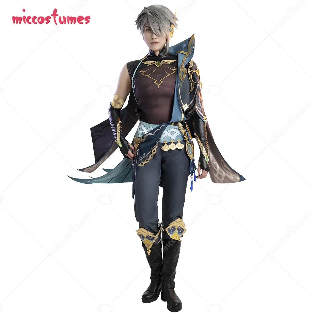 Miccostumes Alhaitham Cosplay Costume Vest and Pants with Gloves Set