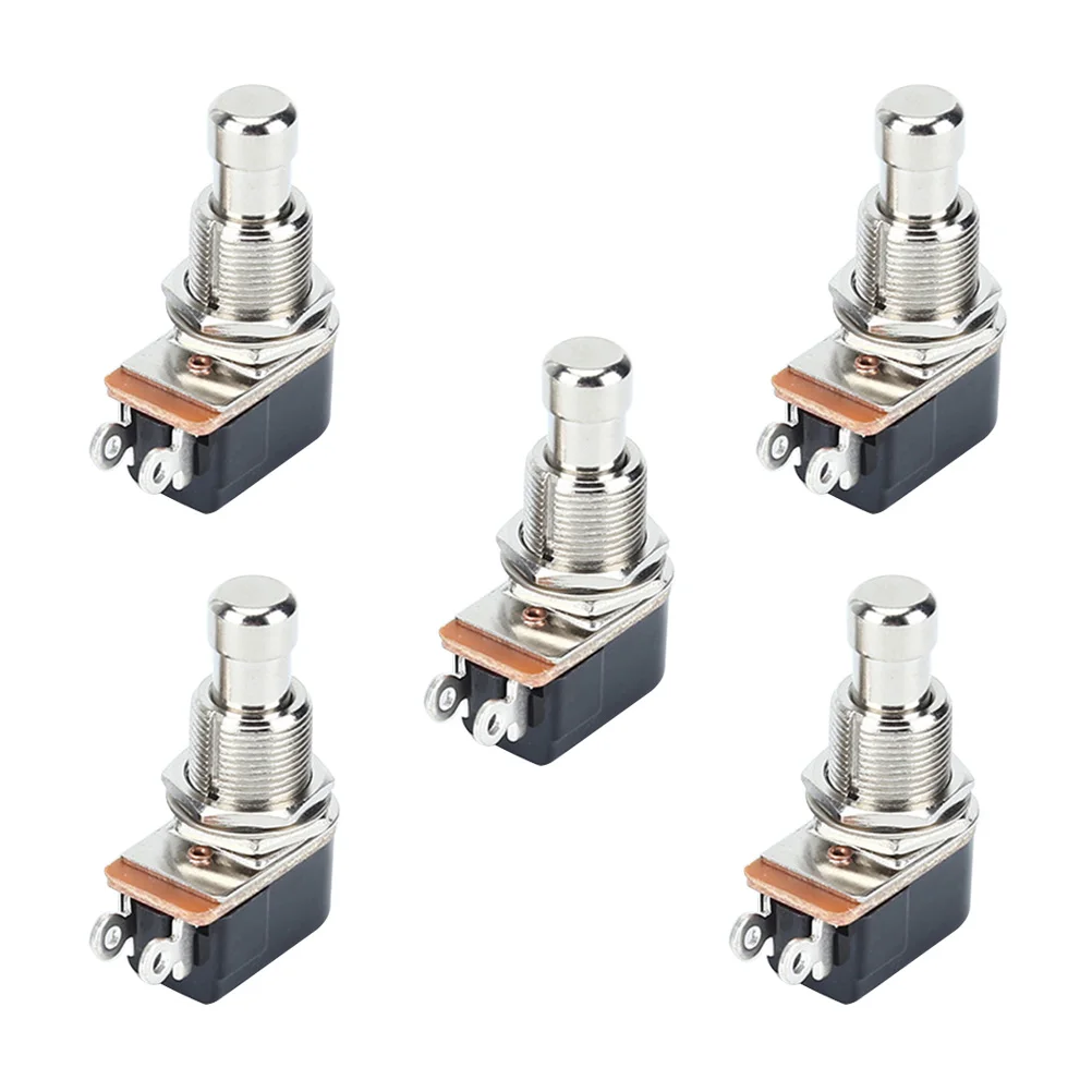 

5pcs Metal Guitar Foot Switch Buttons 2 Pin Pedal Effects Durable Electric Push Button For Music Instrument Applications