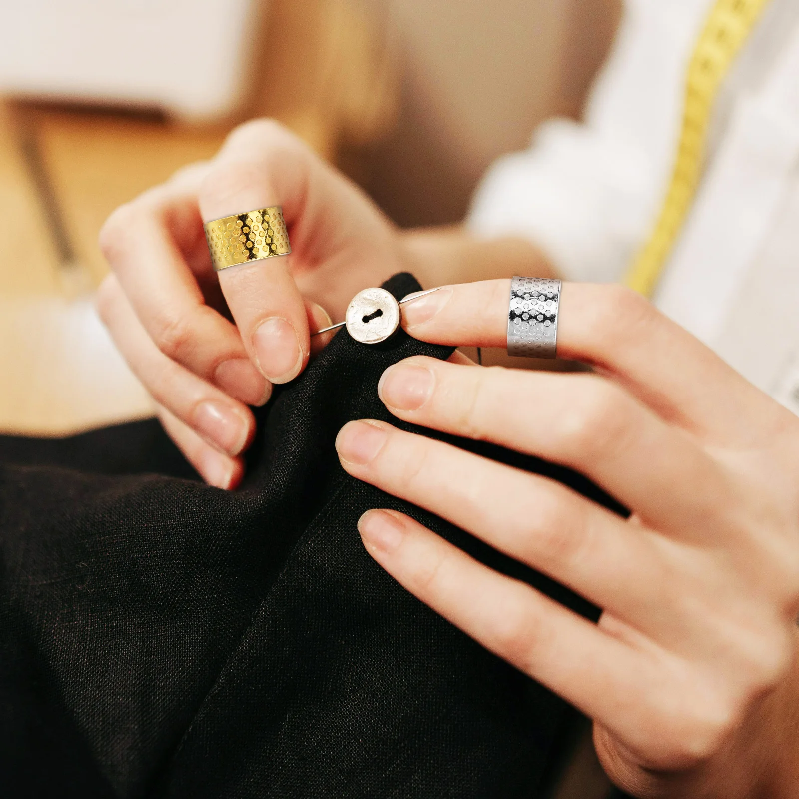 2 шт., металлические наперстки для ручного шитья, защитные наперстки, кольца для шитья, швейный инструмент