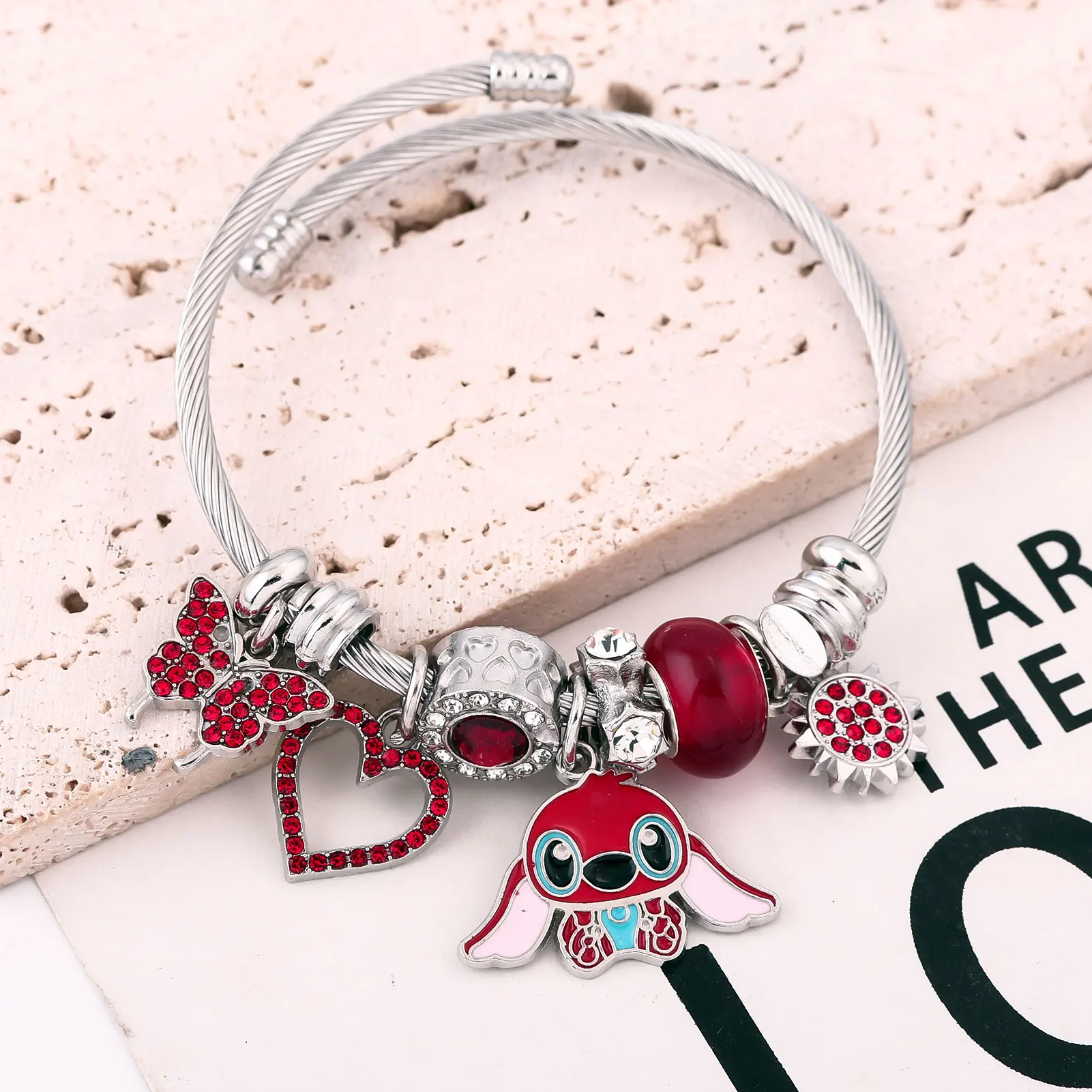 أساور ديزني ليلو وستيتش الملاك الساحرة للزوجين، إكسسوارات جميلة لمحبي هدايا عيد الميلاد وعيد الميلاد #4