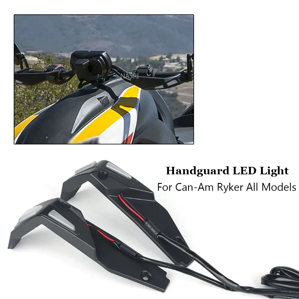 

For Can-Am Ryker 600 900 Sport Rally All Models Motorcycle Accessories Black Handguard Handlebar Protector Kit LED Lights Lamps