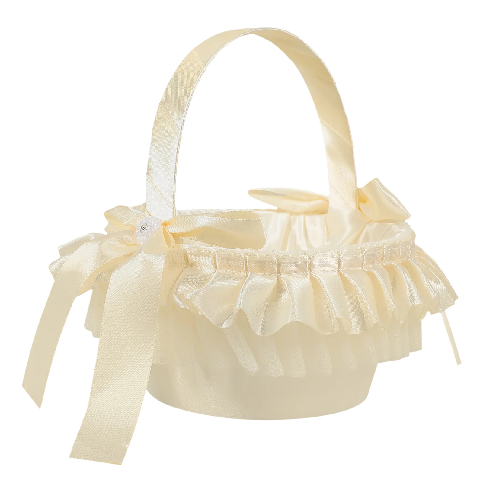

Wedding Flower Basket Elegant Burlap Woven Holder For Flower Girl Bridal Party Decor Wedding Supplies Storage Basket