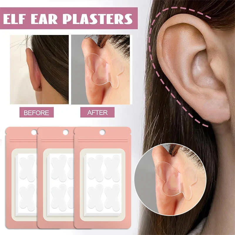 4/8/12/16/20/24/32Pcs Butterfly-Shaped Elf Ear Stickers Corrector Correction Patch Silicone Patches Tape Cosmetics Ears Primer