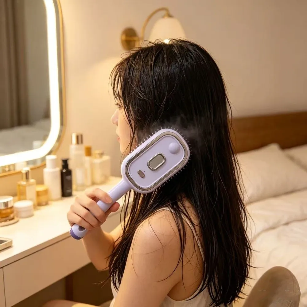 Multi-Function Red Light Spray Massage Comb Essential Oil Hair Care Electric Spray Hair Brush Anti-Frizz Large Tank Anti-Static