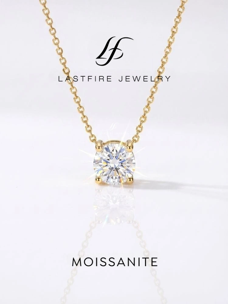 

Sparkling 1 CT DColor Shiny Moissanite Diamond Pendant Chain for Women 925 Sterling Silver Necklace Wedding Fine Jewelry