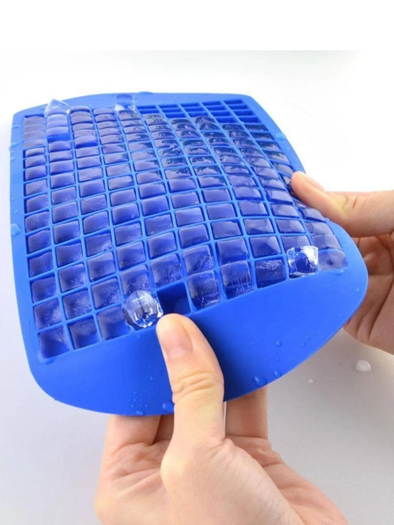 160-Cube Silicone Ice Tray Small Square Ice Mold Blue Black Red 1-Pack  Random color view 4