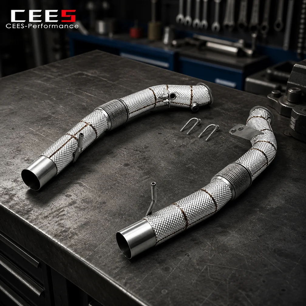 CEES Heat Shield Straight Downpipe for Maserati Gran Turismo/GT 3.0T 2025+ Race OPF Link Pipes Free Flow Test Pipe
